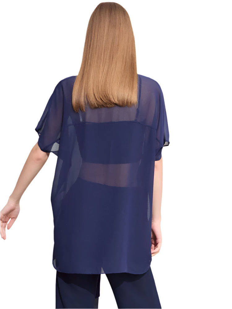 Silk Chiffon Raglan Sleeve Blouse